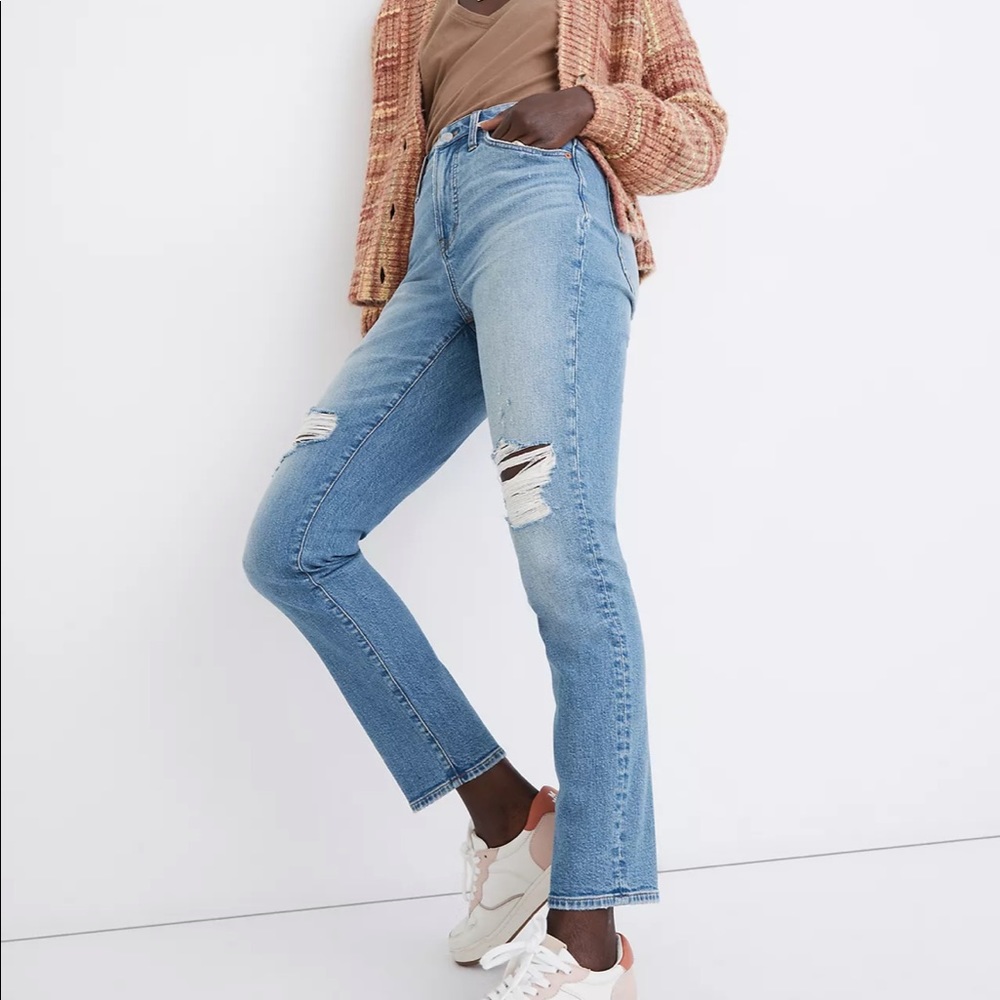 The Curvy Perfect Vintage Jean in Denman Wash: Ripped Edition